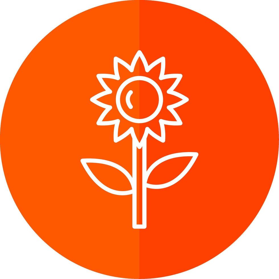 Sonnenblume Linie rot Kreis Symbol vektor