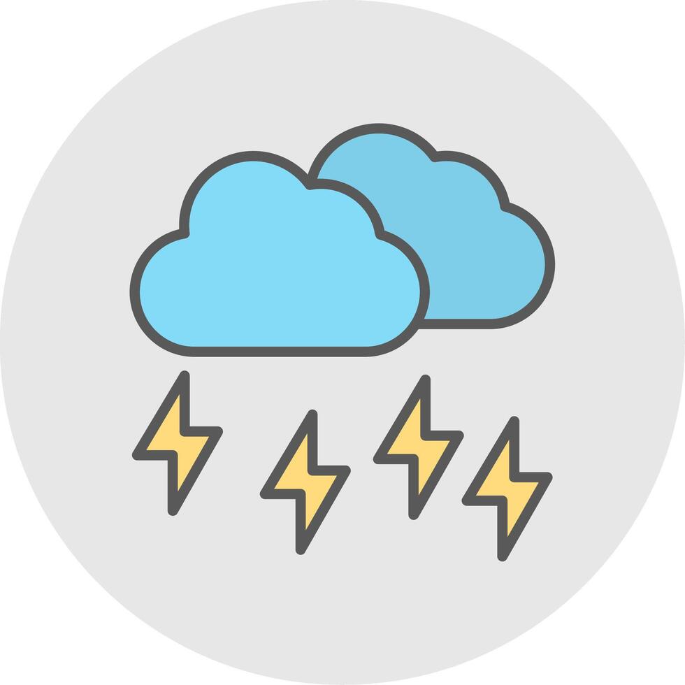 Regen Linie gefüllt Licht Symbol vektor