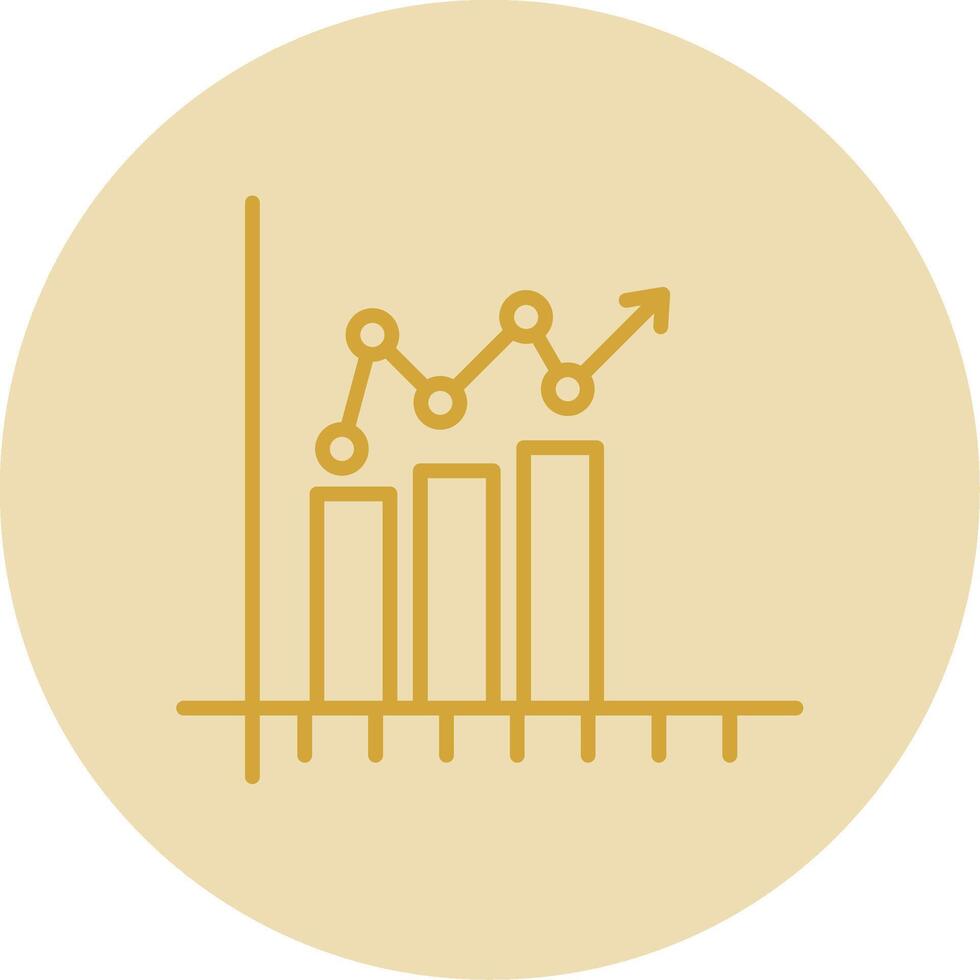 Bar Diagramm Linie Gelb Kreis Symbol vektor