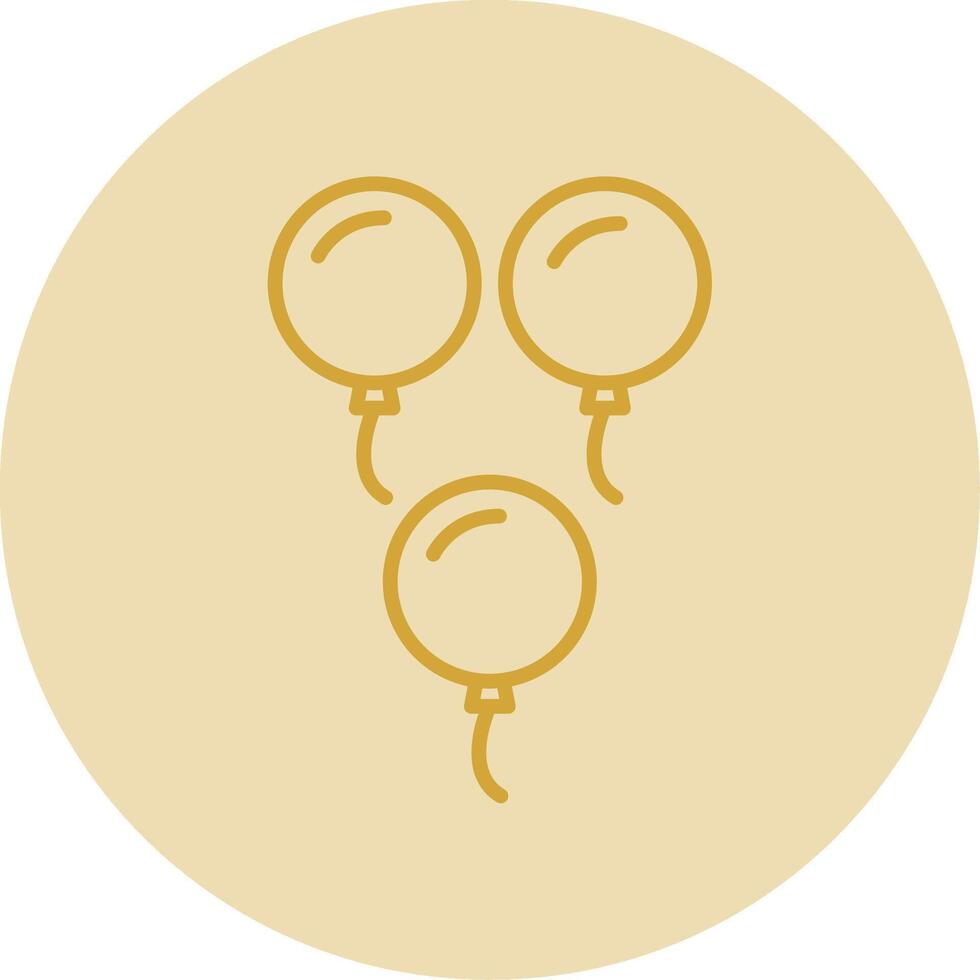 ballonger linje gul cirkel ikon vektor