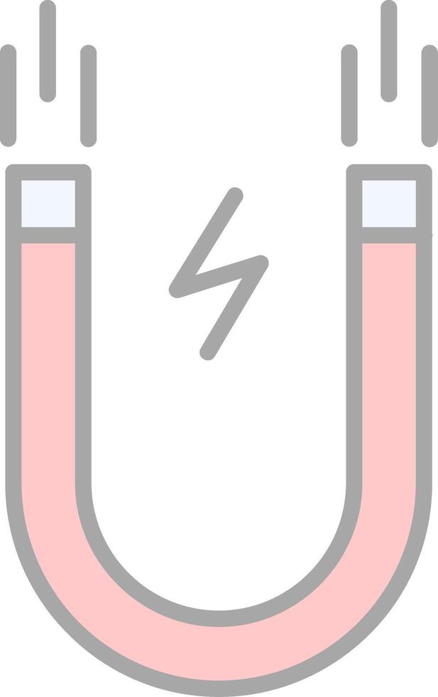 Magnet Linie gefüllt Licht Symbol vektor