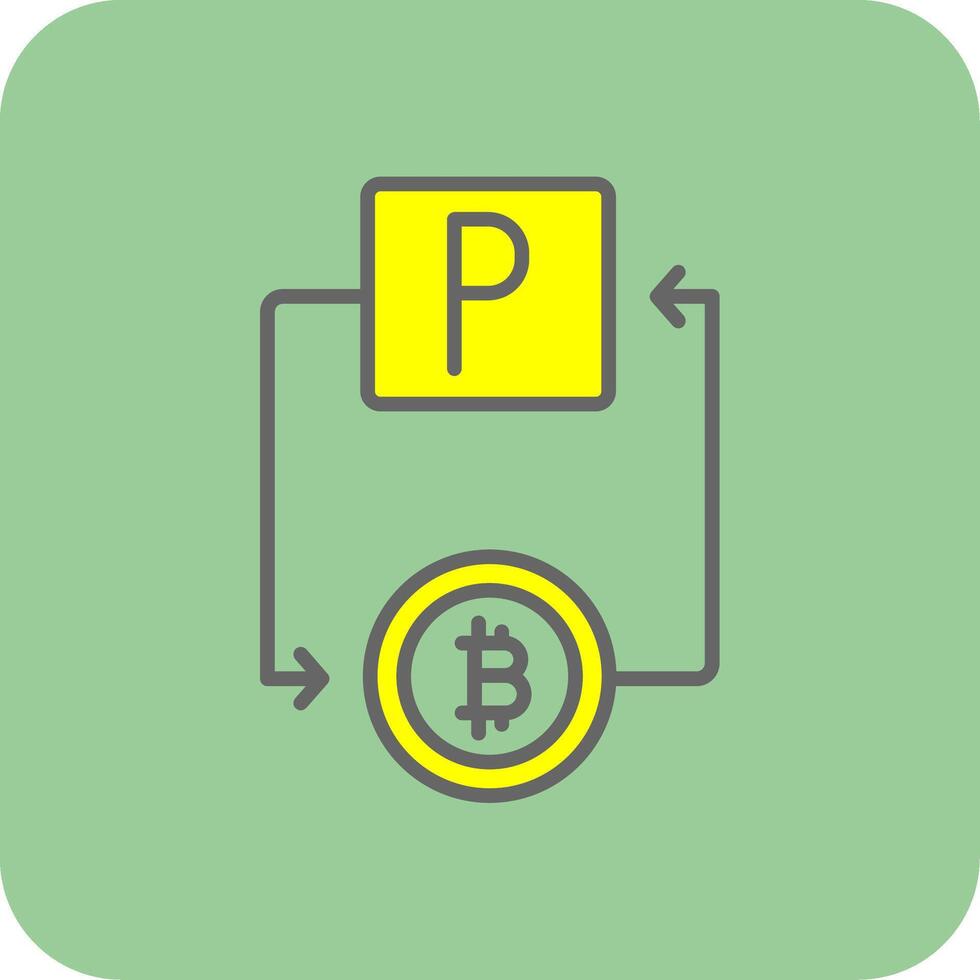 Bitcoin Paypal gefüllt Gelb Symbol vektor