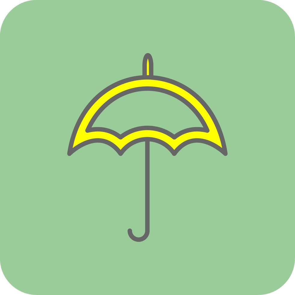 paraply fylld gul ikon vektor