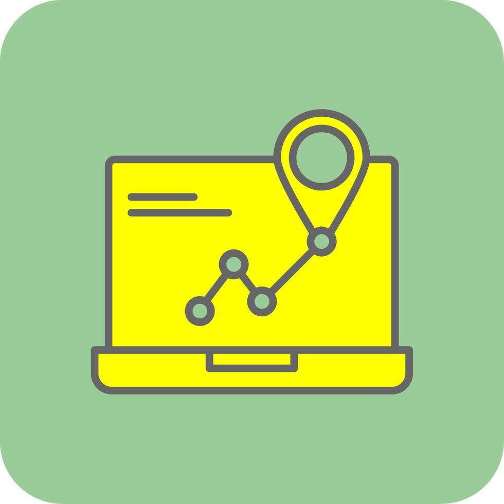 Geographisches Positionierungs System Navigation gefüllt Gelb Symbol vektor