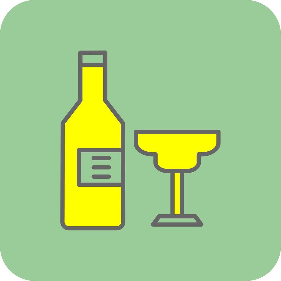 alkohol fylld gul ikon vektor