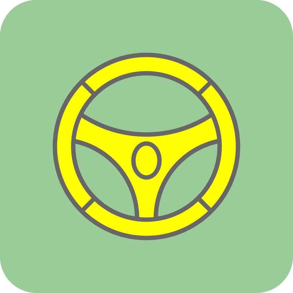 styrning hjul fylld gul ikon vektor