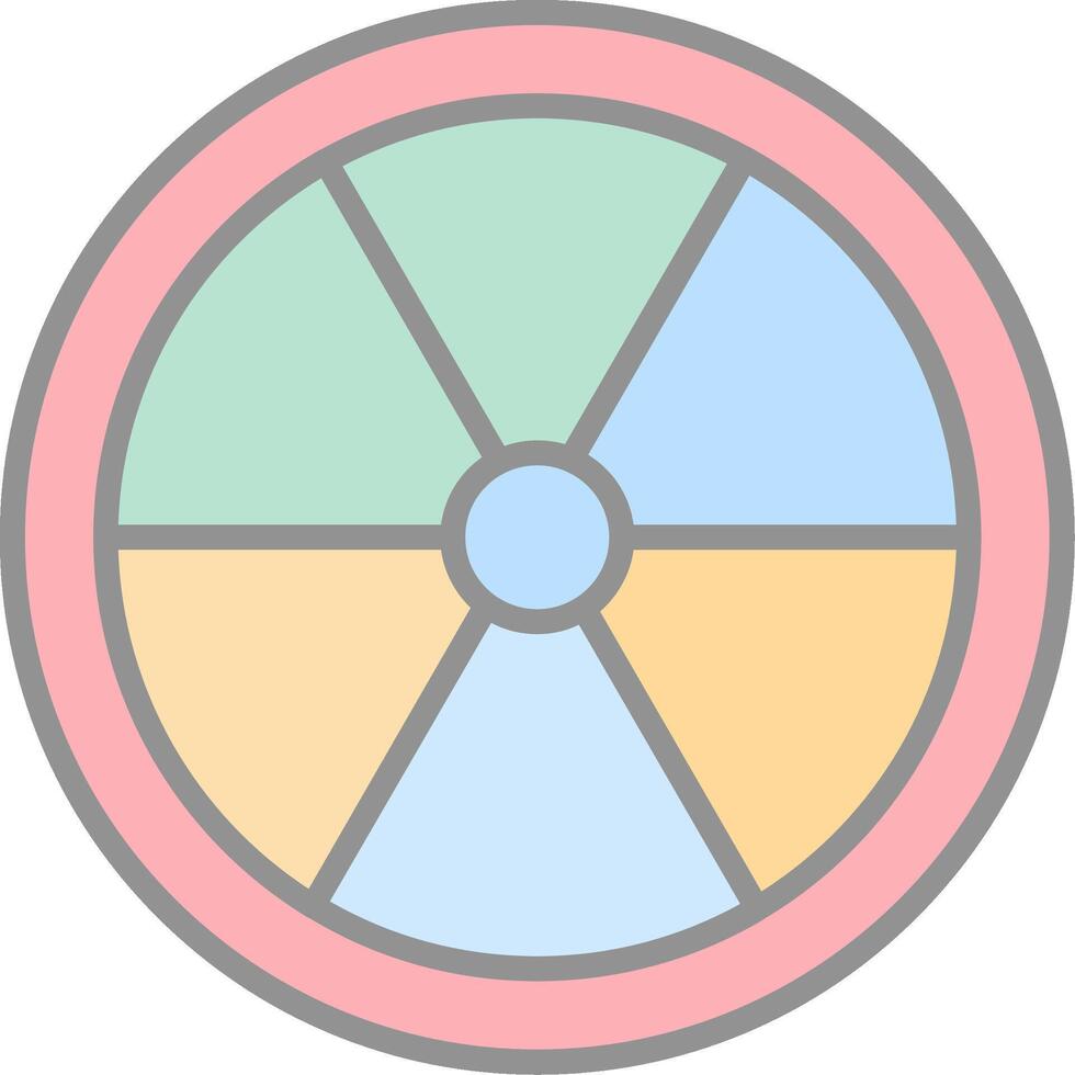Färg hjul linje fylld ljus ikon vektor