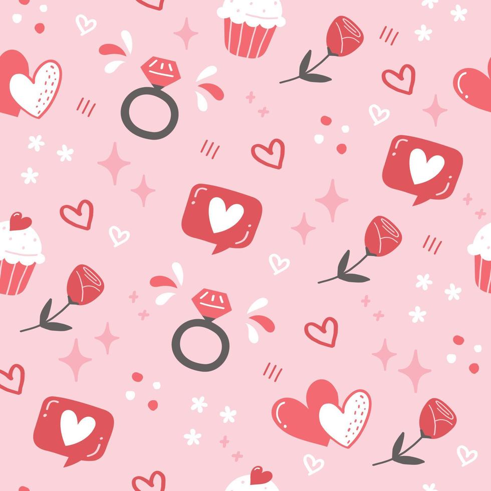 süßes Valentinstag nahtloses Muster vektor