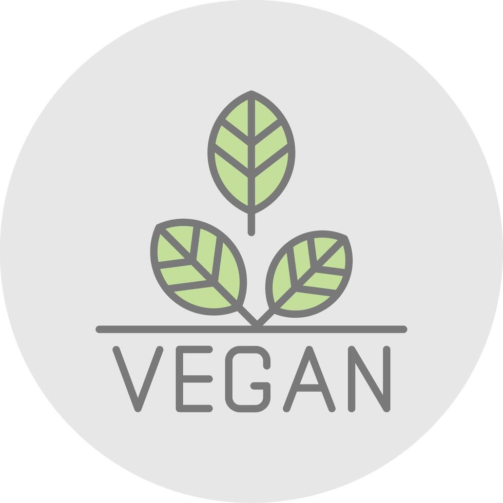 vegan Linie gefüllt Licht Symbol vektor
