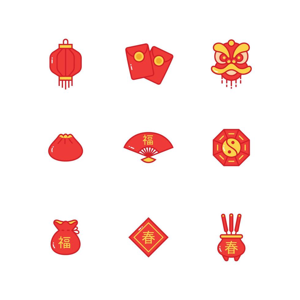 Set von Giong Xi Fa Cai Symbol vektor