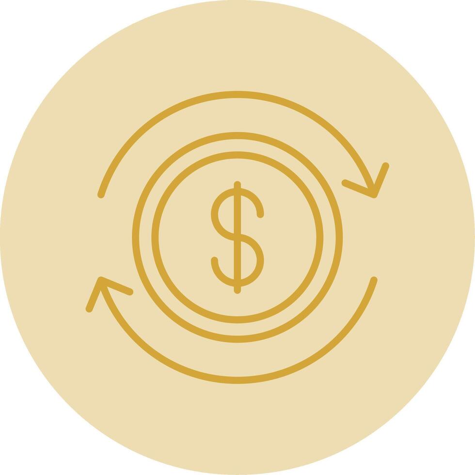 företag kontinuitet linje gul cirkel ikon vektor