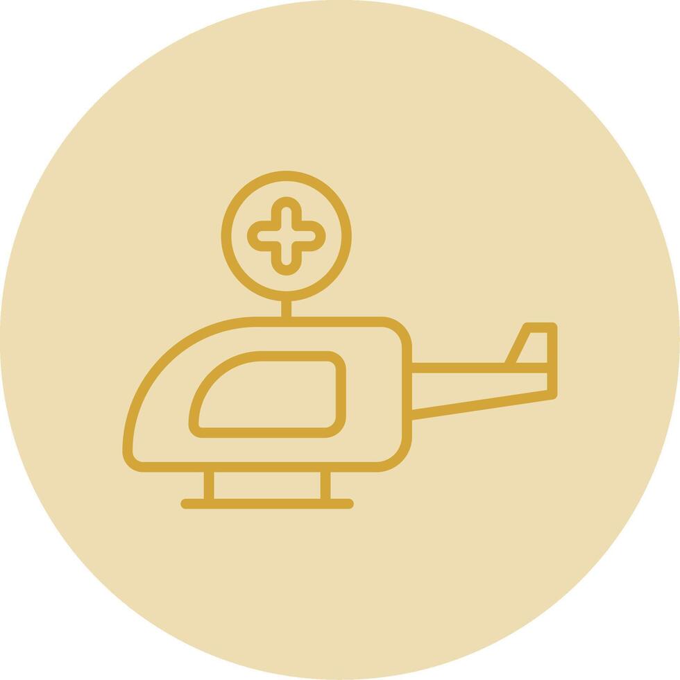 Luft Krankenwagen Linie Gelb Kreis Symbol vektor