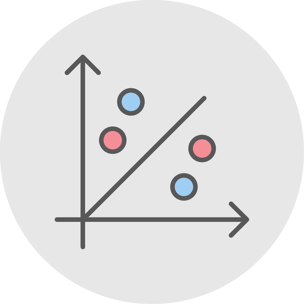 streuen Graph Linie gefüllt Licht Symbol vektor