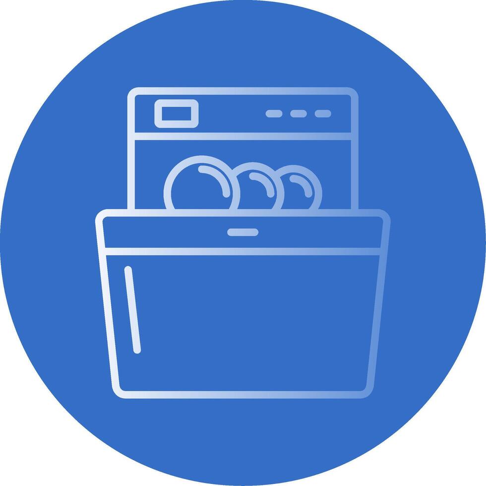 maträtt tvättning platt bubbla ikon vektor