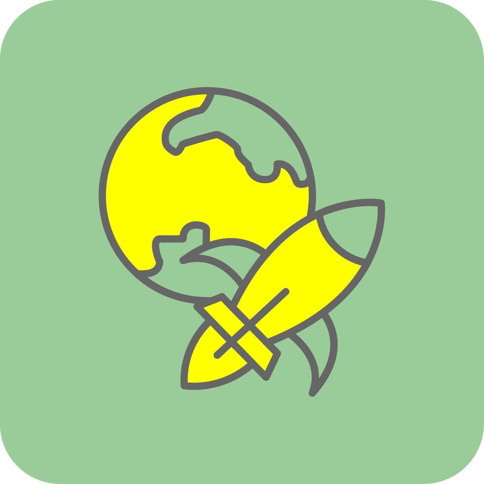 Rakete Schiff gefüllt Gelb Symbol vektor