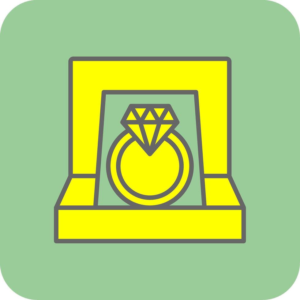 diamant ringa fylld gul ikon vektor