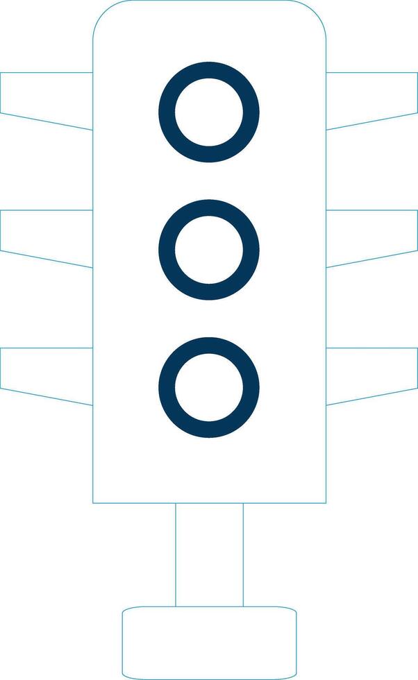 trafik ljus linje blå två Färg ikon vektor