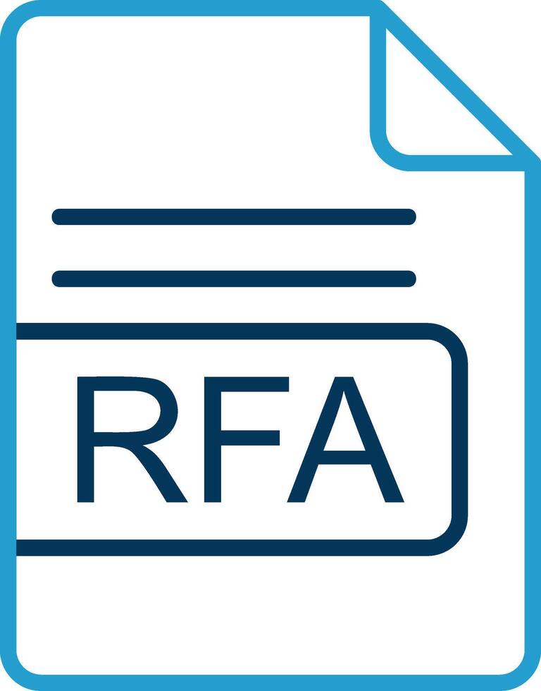 rfa Datei Format Linie Blau zwei Farbe Symbol vektor