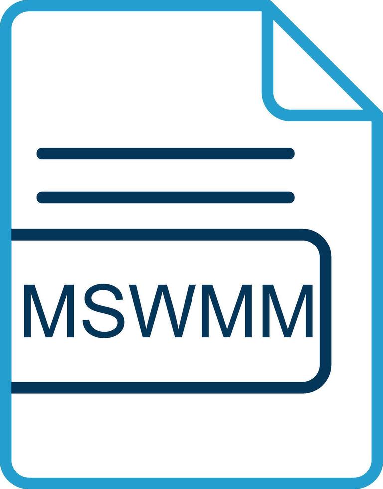 mswmm Datei Format Linie Blau zwei Farbe Symbol vektor