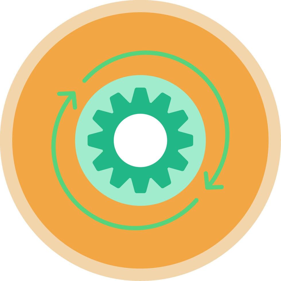 iteration platt mång cirkel ikon vektor