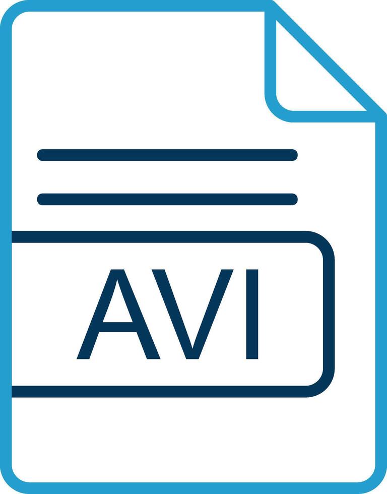 avi Datei Format Linie Blau zwei Farbe Symbol vektor