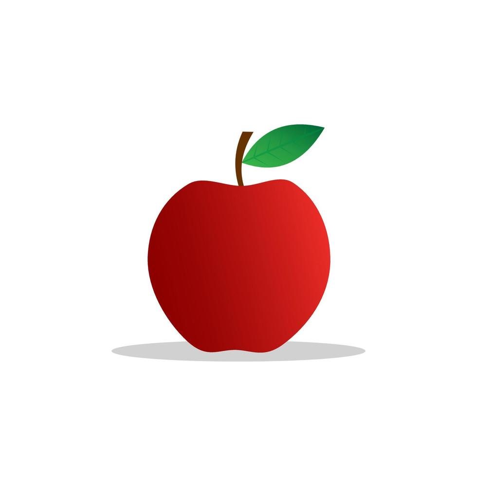 Vektorillustration des Apfelfruchtdesigns. rote Textur. weiß isoliert. modernes Fruchtdesign vektor