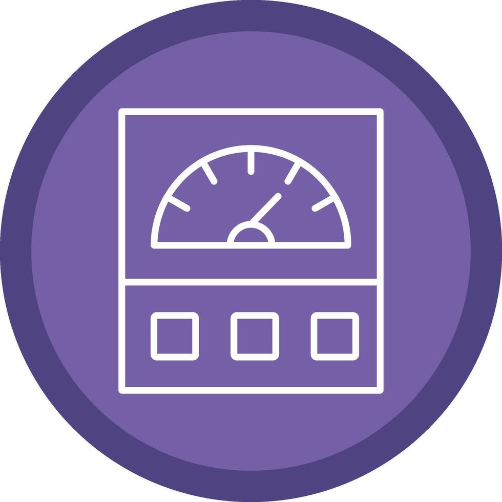 ammeter linje mång cirkel ikon vektor