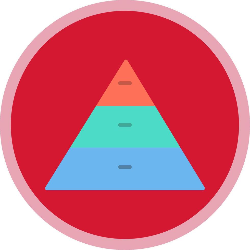 pyramid diagram platt mång cirkel ikon vektor