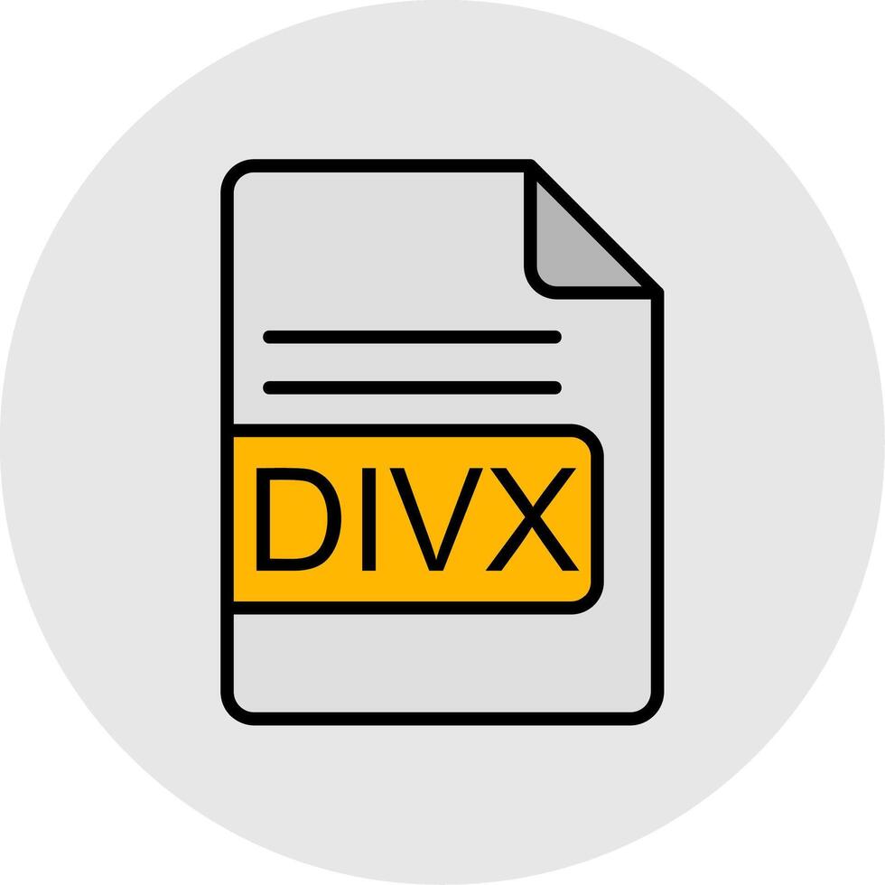 divx Datei Format Linie gefüllt Licht Symbol vektor