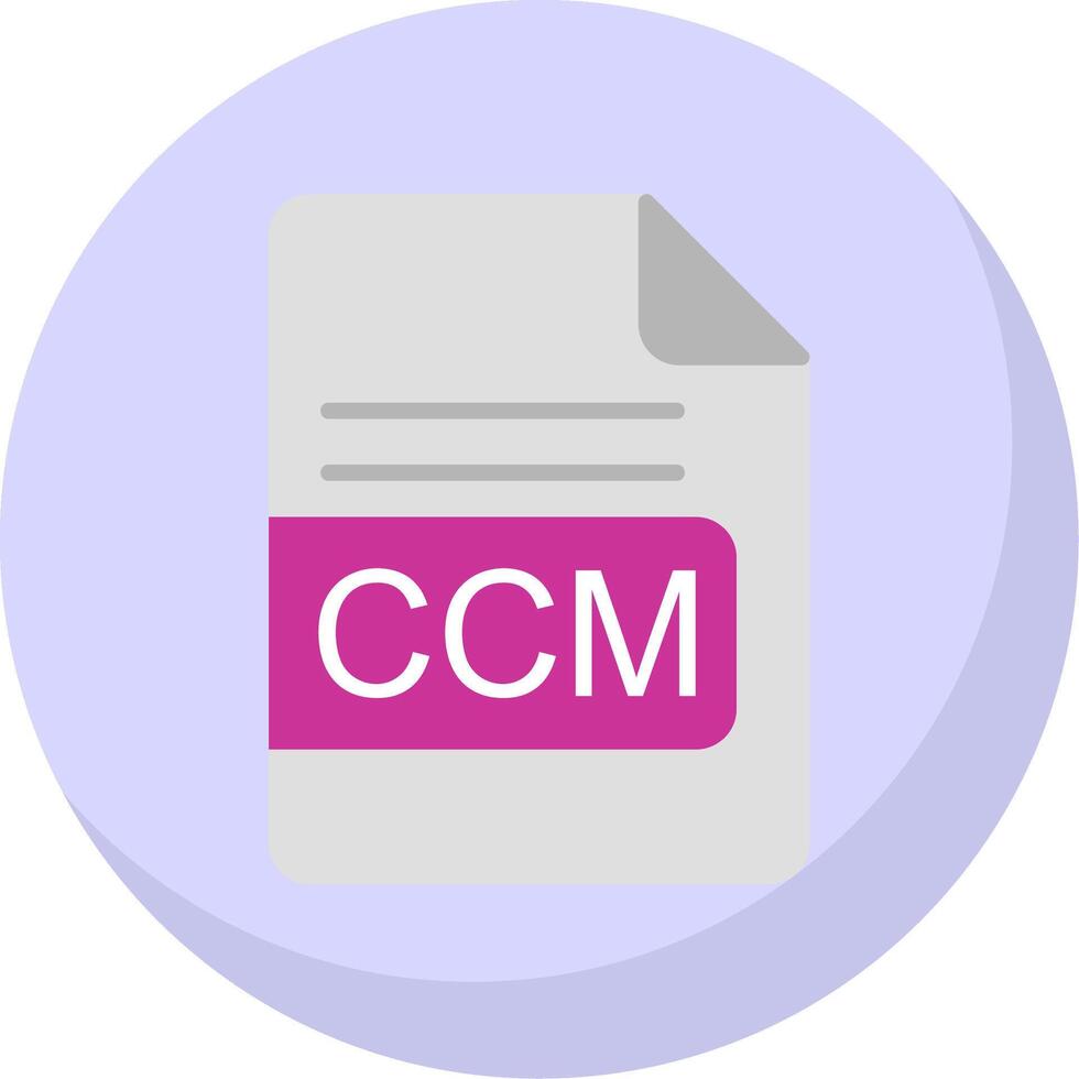 ccm fil formatera platt bubbla ikon vektor
