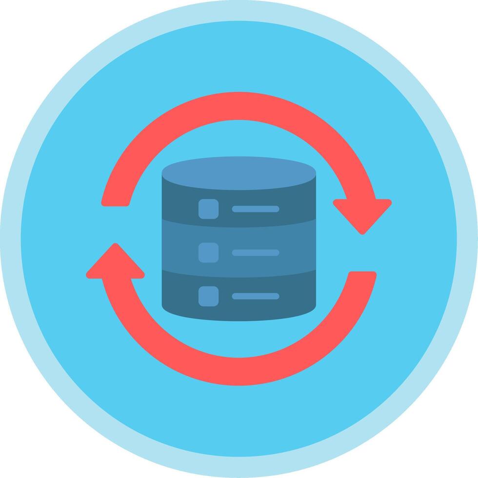 data synkronisering platt mång cirkel ikon vektor