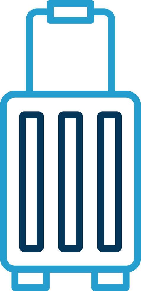 Koffer Linie Blau zwei Farbe Symbol vektor
