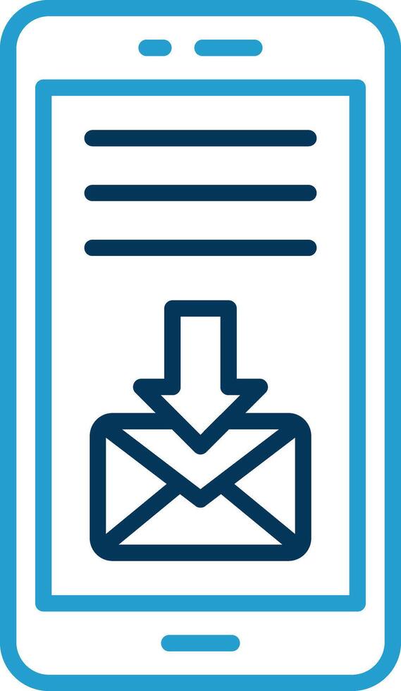 Mail Linie Blau zwei Farbe Symbol vektor
