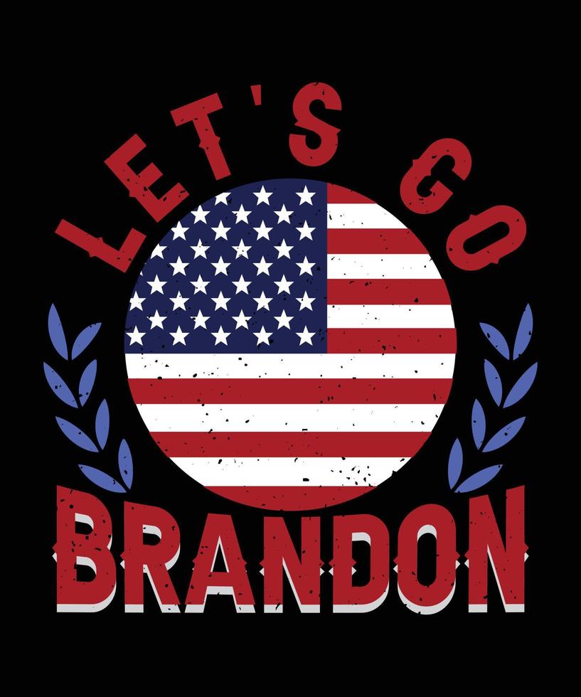 Brandon-Shirt. lass uns brandon konservatives us-flaggen-t-shirt-design gehen. vektor