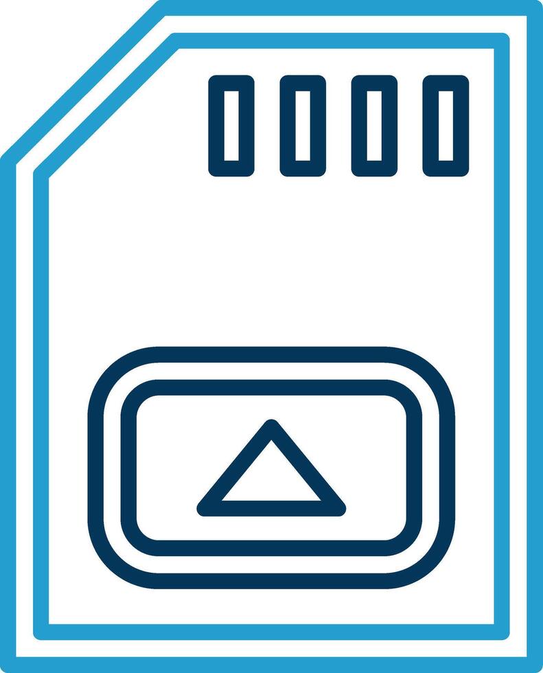 Erinnerung Karte Linie Blau zwei Farbe Symbol vektor