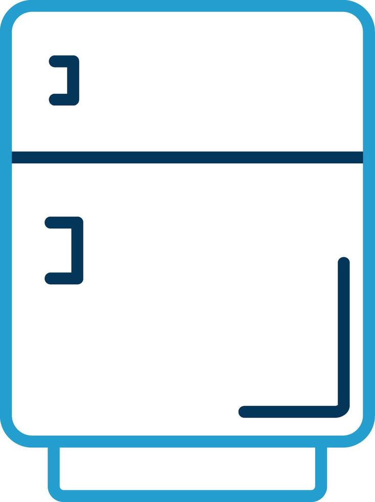 kylskåp linje blå två Färg ikon vektor