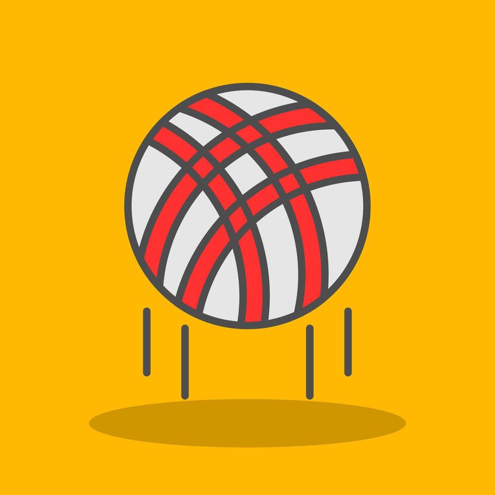 volleyboll fylld skugga ikon vektor
