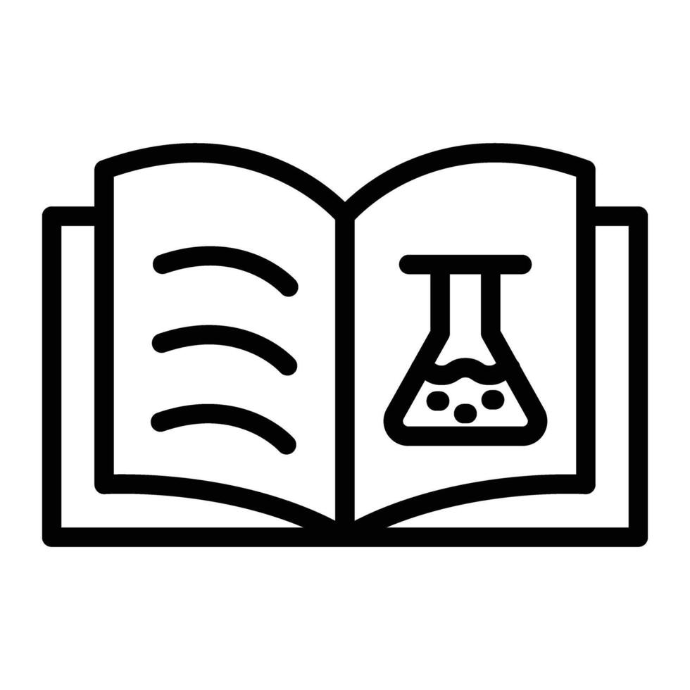 Wissenschaft Buch Linie Symbol Design vektor