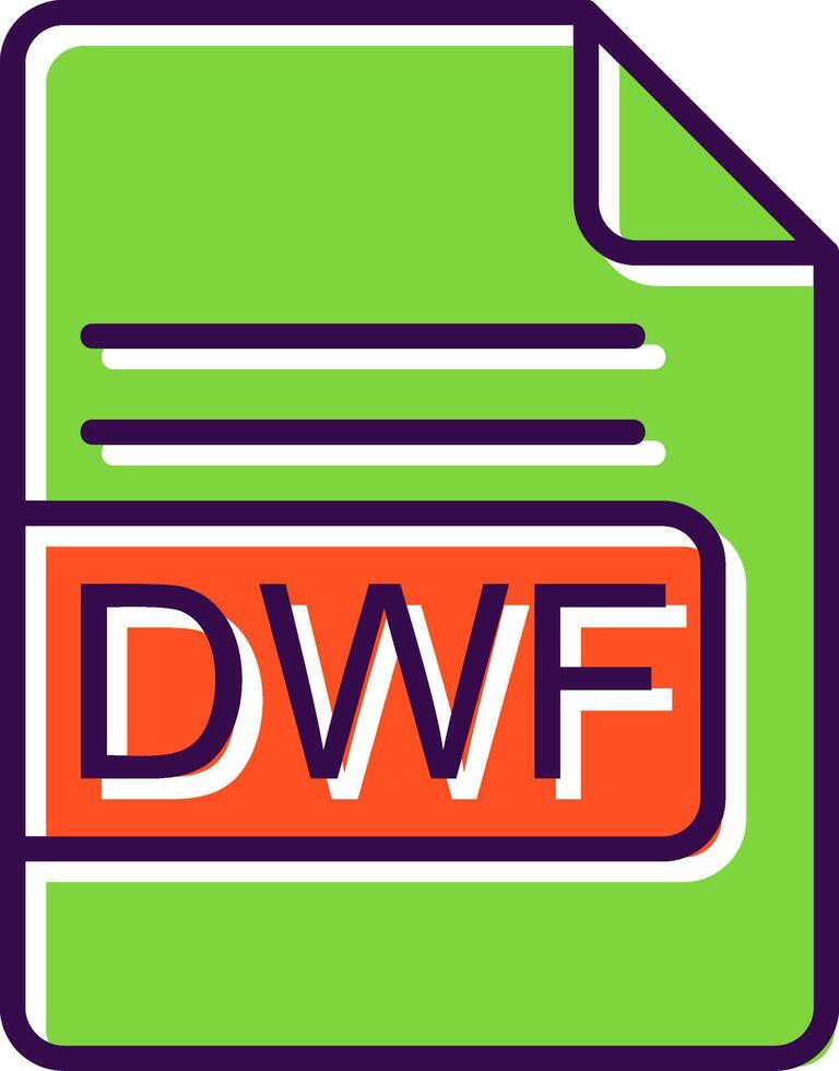 dwf Datei Format gefüllt Design Symbol vektor