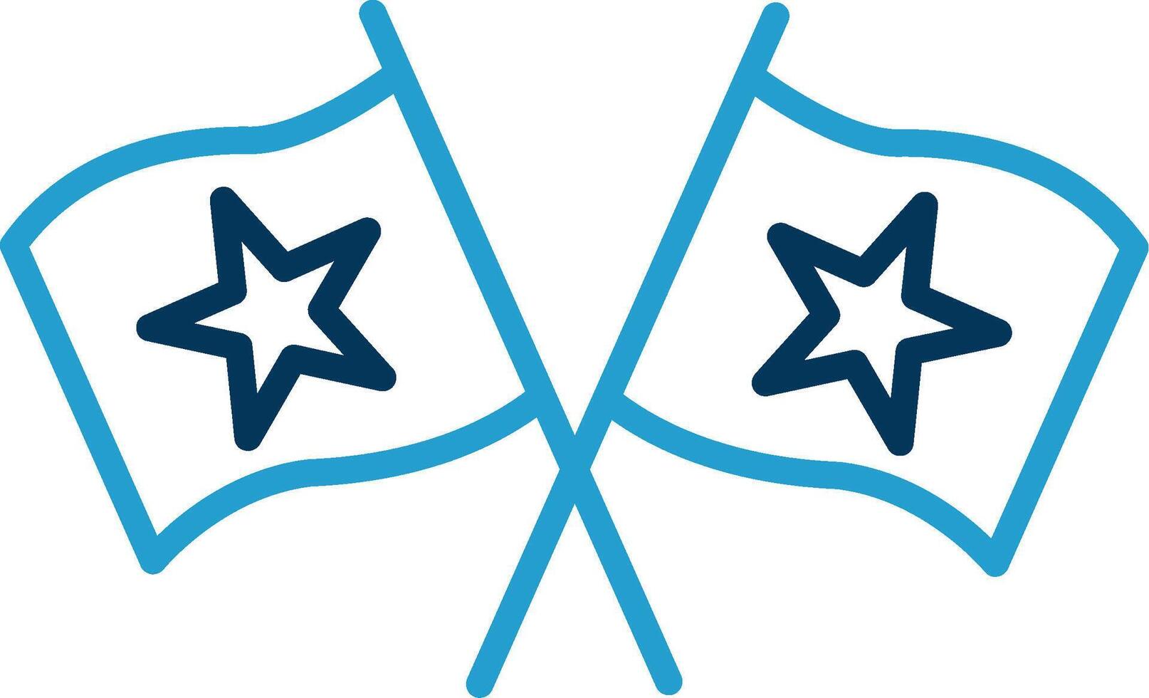 flaggor linje blå två Färg ikon vektor
