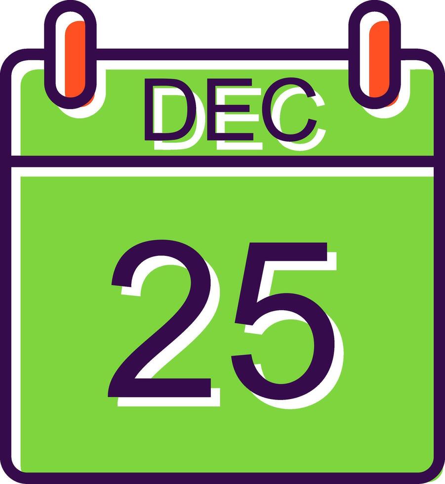 december fylld design ikon vektor