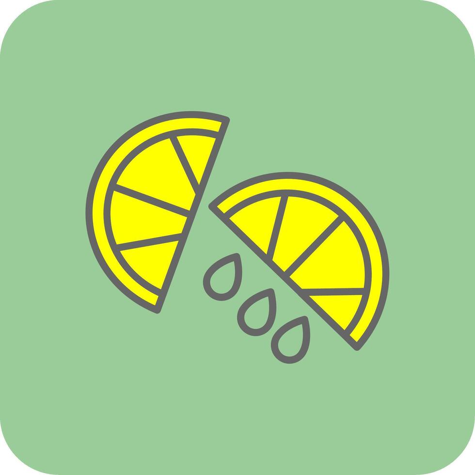 citron- skiva fylld gul ikon vektor