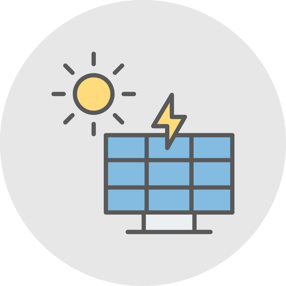 Solar- Leistung Linie gefüllt Licht Symbol vektor