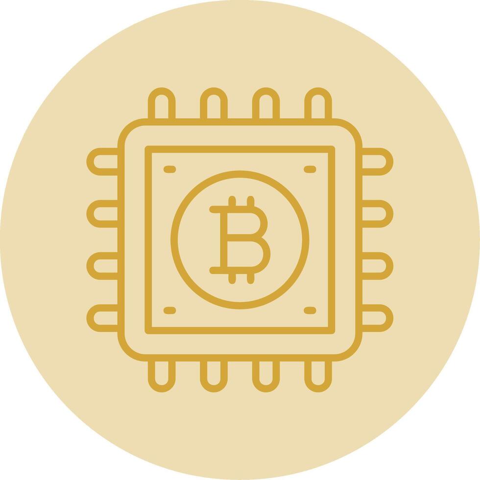 bitcoin bearbeta linje gul cirkel ikon vektor