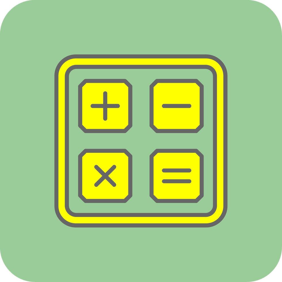 Taschenrechner gefüllt Gelb Symbol vektor