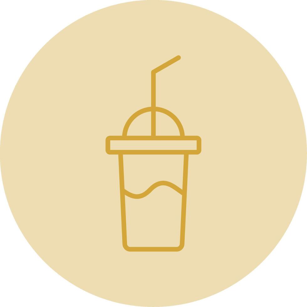 Milchshake Linie Gelb Kreis Symbol vektor