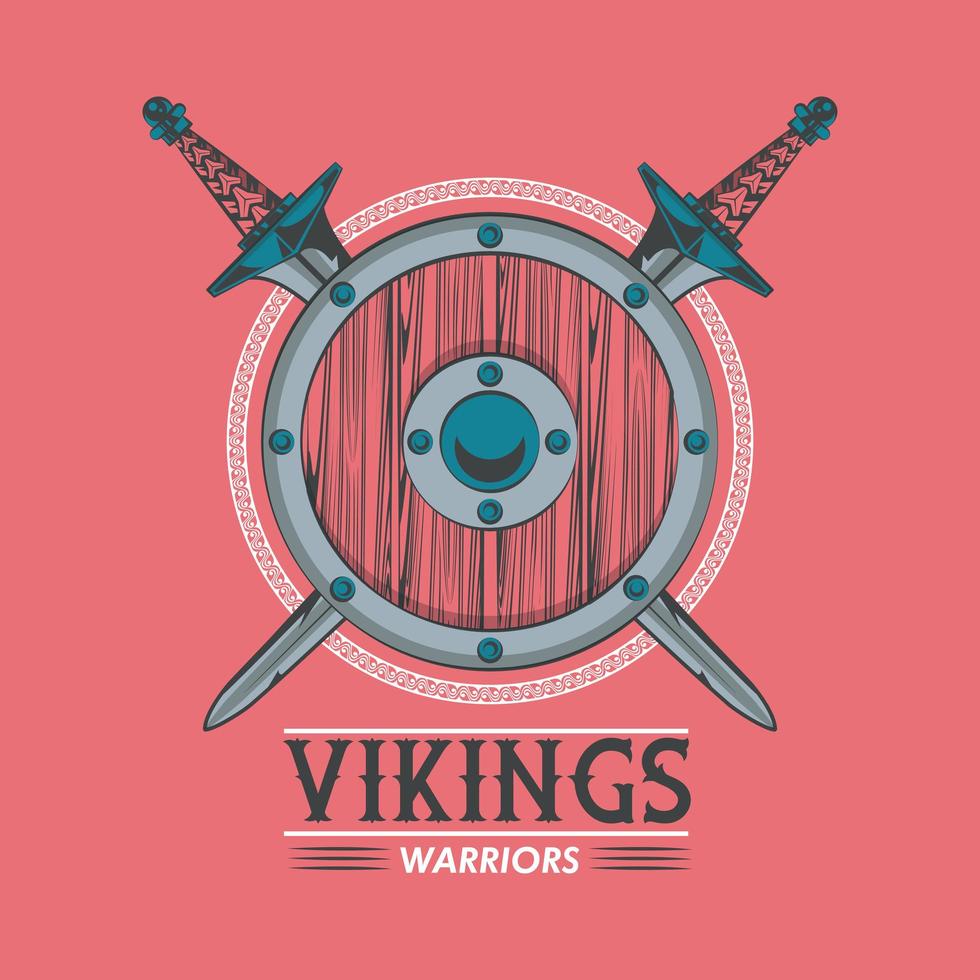 vikings warriors tryckt t-shirt mall vektor