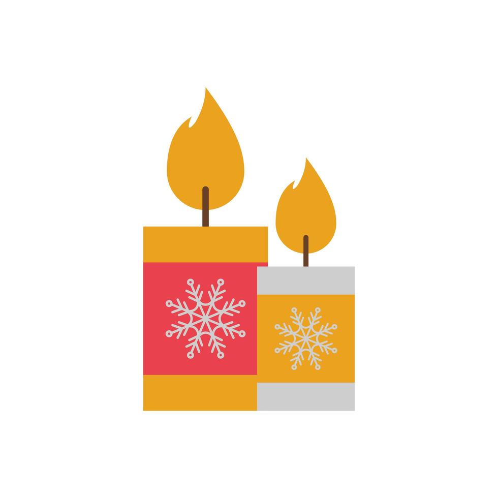 Frohe Weihnachten Kerzen isolierte Symbol vektor
