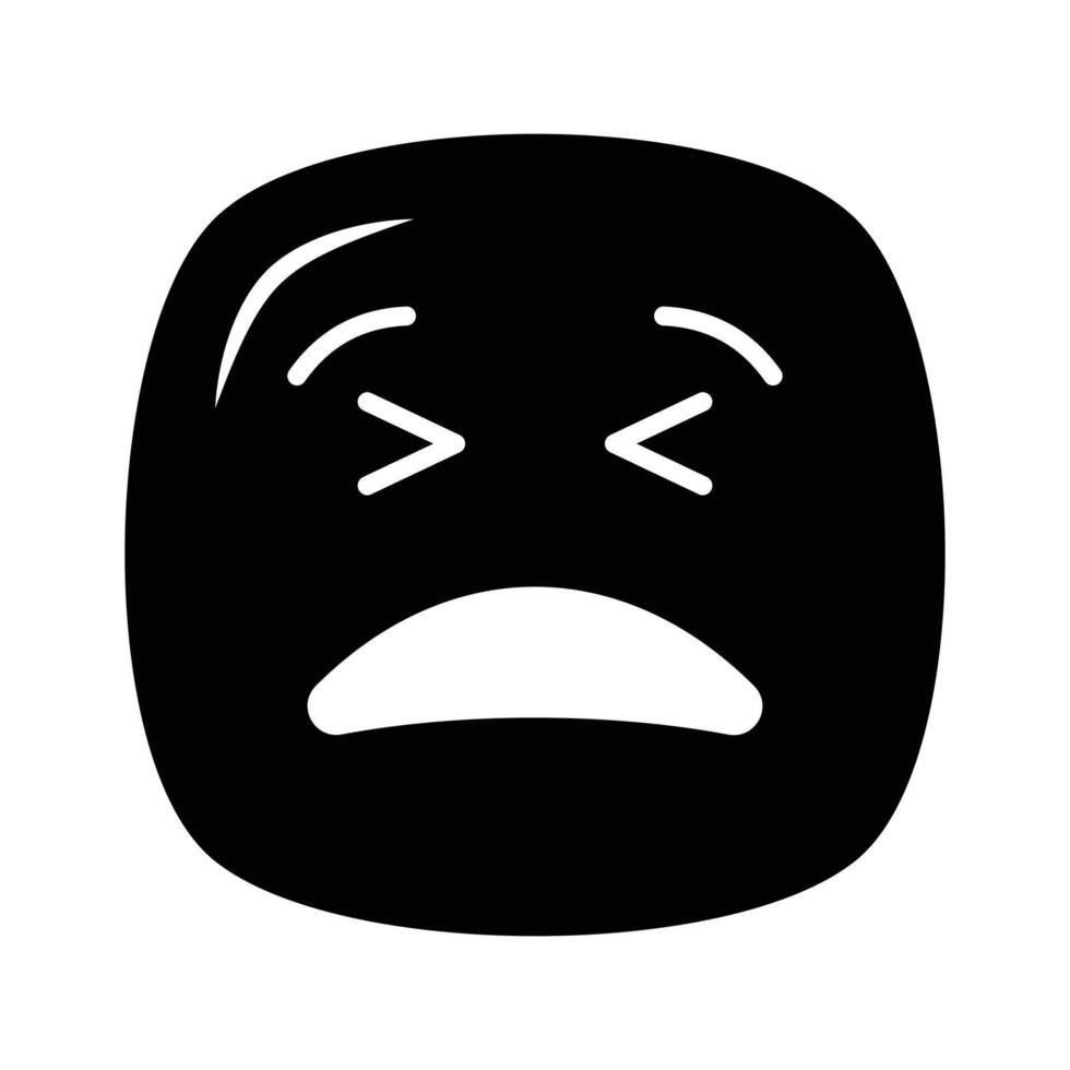 smärtsam uttryck, trendig ikon av smärta emoji, redigerbar vektor