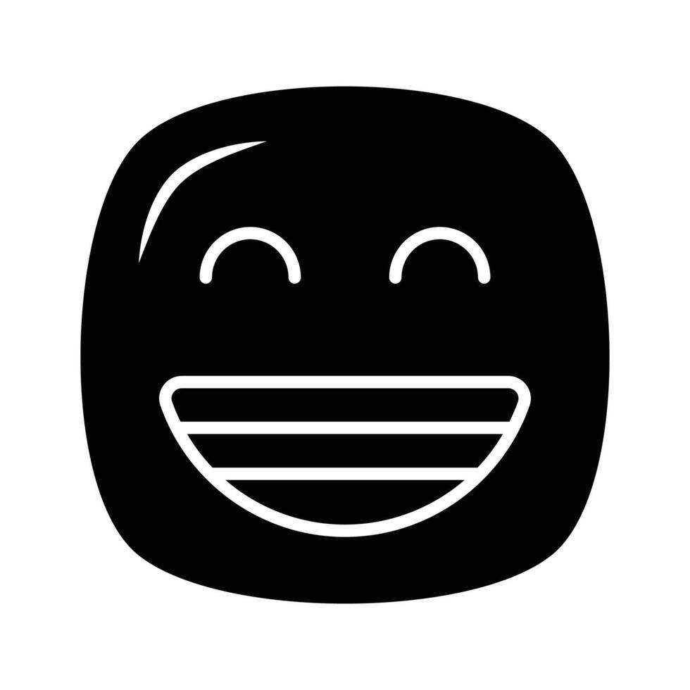 entusiastisk emoji ikon, Lycklig ansikte design vektor